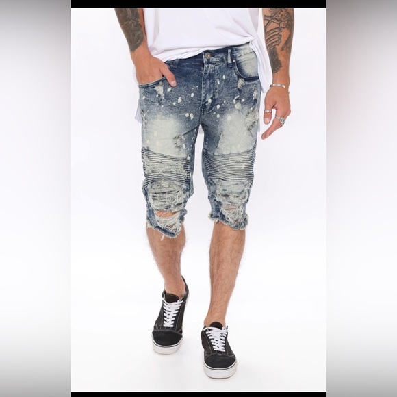Fashion Nova Shorts Mens Motto Skinny Jean Shorts 34 Waist Poshmark